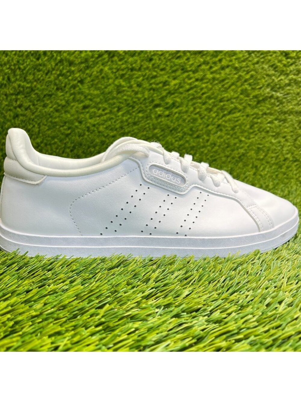 Adidas Courtpoint Base Womens Size 9 Triple White Athletic Tennis Shoes Sneakers